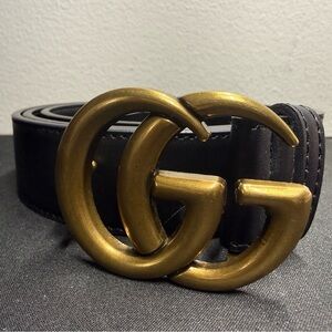 New! Black and Gold Gucci Designer Belt Great Quality!